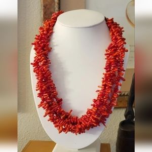 High End Genuine Coral Branch Necklace